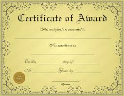 Free Golden Formal Award Certificate Template
