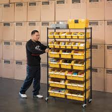 Yellow Nsf 24 Bin Rack Storage System