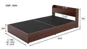 aube wooden drawer storage bed frame