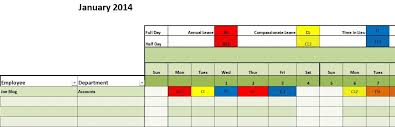 Staff Leave Planning Scheduling Management Excel Template
