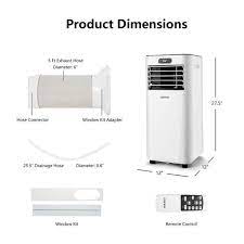 costway 8000btu portable air conditioner with remote control 3 in 1 see details white