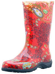 Sloggers Womens Waterproof Rain And Garden Boot With Comfort Insole Paisley Red Size 9 Style 5004rd09