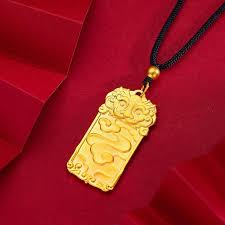pure gold 24k qilin xiangyun ping an