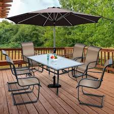 Glass Top Outdoor Patio Dining Table