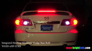 Strobing Led Reverse Lights And 7443 R3w Strobing Led Wled Xhp Strb Tail Brake Lights On A Mazda R6 Youtube