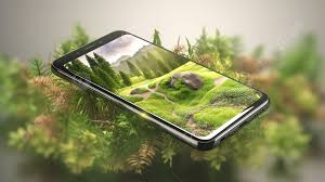 nature themed 3d smartphone mockup