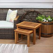 Meranti Wood Outdoor Nesting Tables