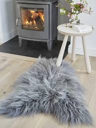 grey icelandic sheepskin rug grey