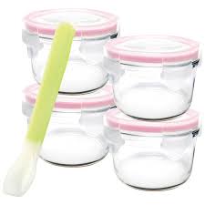 baby food container set with silicone spoon