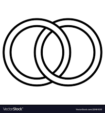 Interlocking Circles Icon Sign Outline Rings Vector Image