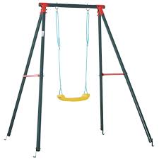 Outsunny Metal Swing Set With