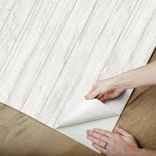 Scott Living Brixton Plank Self Adhesive Wallpaper White