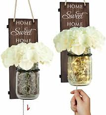 mason jar wall sconce with pull chain