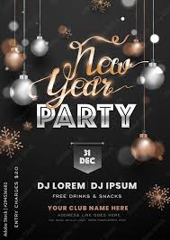 new year party invitation card design