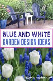 blue white garden design ideas