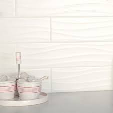 Get free shipping on qualified bathroom vanity backsplashes or buy online pick up in store today in the bath department. Daltile Restore Bright White 4 In X 16 In Ceramic Wavy Wall Tile 13 20 Sq Ft Case Re15416wavhd1p2 The Home Depot White Tile Kitchen Backsplash White Tile Backsplash Trendy Bathroom Tiles