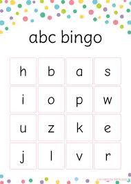 lowercase abc bingo cards bingo card