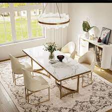 modern dining room set with white