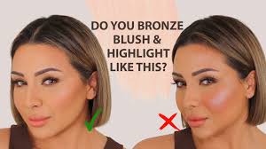 apply bronzer blush and highlight