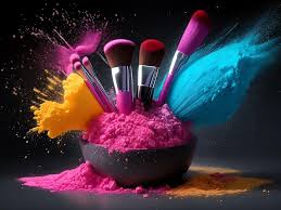 vibrant makeup brushes