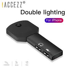 Accezz Mobile Phone Adapter For Iphone Adapter Dual Lighting Splitter For Apple Iphone 7 8 Plus Xr Xs Max Charging Connector Phone Adapters Converters Aliexpress