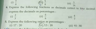 express the following fractions