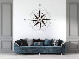 Compass Rose Wall Decal Vintage Vinyl