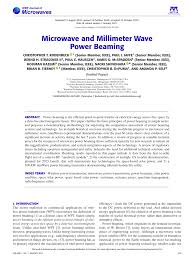 microwave and millimeter wave power beaming