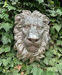 Large Vintage Silver Lion Head