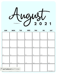 Download july 2021 calendar as html, excel xlsx, word docx, pdf or picture. Printable Calendar By Month In 3 Cute Colors Saturdaygift In 2021 August Calendar Calendar Cute Calendar