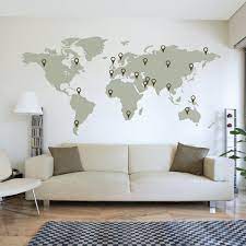 Large World Map Wall Decal Sticker 7ft