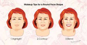 makeup tips for round face shape