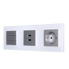 3 Connected Tempered Glass Socket White