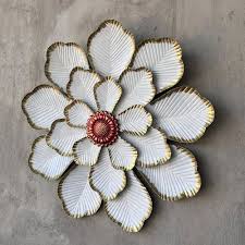 White Flower Wall Art Size 28 X 28 Inches