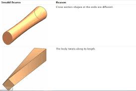 invalid tapered beams solidworks