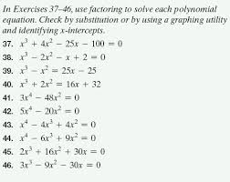 In Exercises 37 46 Use Factoring To