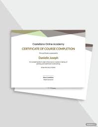 free course certificate template