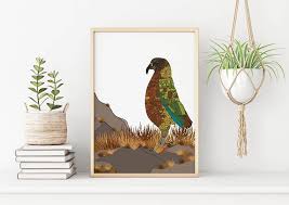 New Zealand Bird Art Print For Wall Art