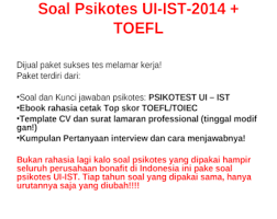 Psikotes bank rakyat indonesia pkss pps awal: Contoh Soal Psikotes Pkss
