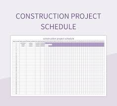 construction project schedule excel
