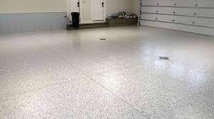grey with flakes garage floor epoxy