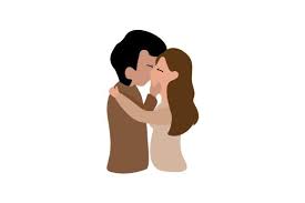 cute couple kissing svg cut file by