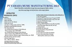 Daftar ulang (lapor diri), 1 s.d. Update Lowongan Kerja Pt Yamaha Music Manufacturing Asia Tahap 2 Smk Negeri 8 Kota Bekasi