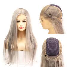 Grey 13x6 Lace Frontal Wigs Human Hair Silky Straight Glueless Full Lace Wigs Silver Grey Brazilian Remy Hair 26 Inch
