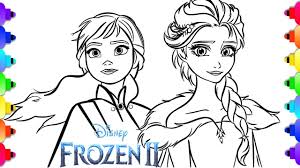 35+ frozen 2 coloring pages for printing and coloring. Frozen Ii Coloring Page Learn To Draw Elsa And Anna From Disney S Frozen 2 Youtube