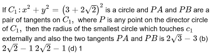 a circle c 1 of radius 2 touches both