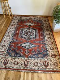 6x9 hand knotted oriental wool rug for