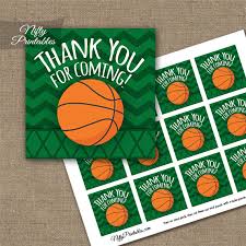 Basketball Birthday Thank You Favor Tags Nifty Printables