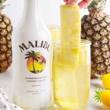 pineapple spears in malibu rum the