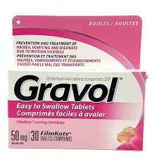 Amazon.com: Easy to Swallow GRAVOL (30 Tablets) Antinauseant for Nausea,  Vomiting, Dizziness & Motion Sickness : Health & Household